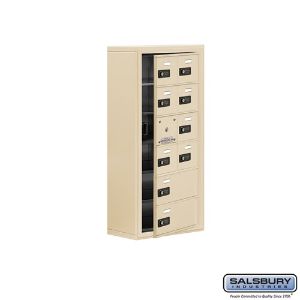 SALSBURY INDUSTRIES 19168-10SSC Cell Phone Storage Locker, 17.5 x 36.5 x 9.25 Inch Size, 6 Door High, Sandstone | CE7GPC