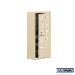 SALSBURY INDUSTRIES 19168-10SSK Cell Phone Storage Locker, 17.5 x 36.5 x 9.25 Inch Size, 6 Door High, Sandstone | CE7GPB