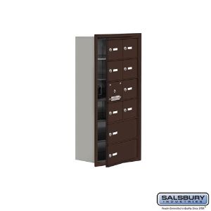 SALSBURY INDUSTRIES 19168-10ZRK Cell Phone Storage Locker, 16.25 x 35.25 x 8.75 Inch Size, 6 Door High, Bronze | CE7GNU