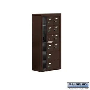 SALSBURY INDUSTRIES 19168-10ZSC Cell Phone Storage Locker, 17.5 x 36.5 x 9.25 Inch Size, 6 Door High, Bronze | CE7GNX