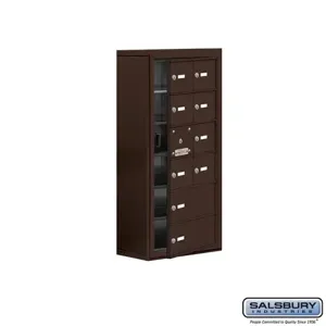 SALSBURY INDUSTRIES 19168-10ZSK Cell Phone Storage Locker, 17.5 x 36.5 x 9.25 Inch Size, 6 Door High, Bronze | CE7GNW