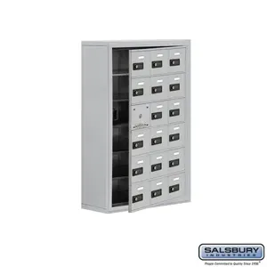 SALSBURY INDUSTRIES 19168-18ASC Cell Phone Storage Locker, 24 x 36.5 x 9.25 Inch Size, 6 Door High, Aluminium | CE7GMP