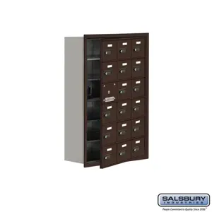 SALSBURY INDUSTRIES 19168-18ZRC Cell Phone Storage Locker, 22.75 x 35.25 x 8.75 Inch Size, 6 Door High, Bronze | CE7GMR