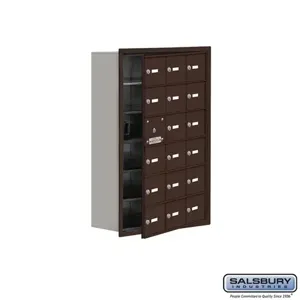 SALSBURY INDUSTRIES 19168-18ZRK Cell Phone Storage Locker, 22.75 x 35.25 x 8.75 Inch Size, 6 Door High, Bronze | CE7GMQ