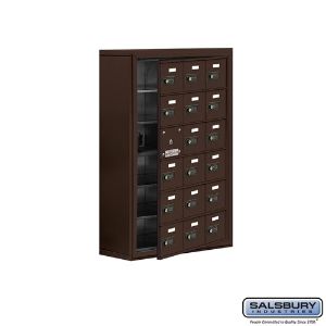 SALSBURY INDUSTRIES 19168-18ZSC Cell Phone Storage Locker, 24 x 36.5 x 9.25 Inch Size, 6 Door High, Bronze | CE7GMU