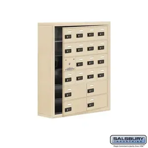 SALSBURY INDUSTRIES 19168-20SSC Cell Phone Storage Locker, 30.5 x 36.5 x 9.25 Inch Size, 6 Door High, Sandstone | CE7GMK