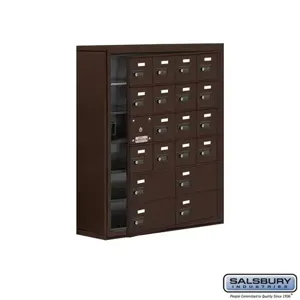 SALSBURY INDUSTRIES 19168-20ZSC Cell Phone Storage Locker, 30.5 x 36.5 x 9.25 Inch Size, 6 Door High, Bronze | CE7GME