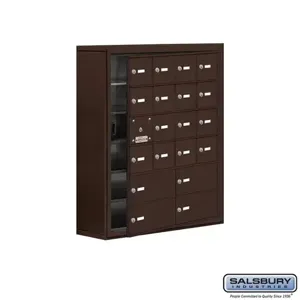 SALSBURY INDUSTRIES 19168-20ZSK Cell Phone Storage Locker, 30.5 x 36.5 x 9.25 Inch Size, 6 Door High, Bronze | CE7GMD