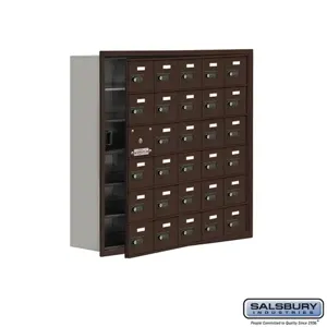 SALSBURY INDUSTRIES 19168-30ZRC Cell Phone Storage Locker, 35.75 x 35.25 x 8.75 Inch Size, 6 Door High, Bronze | CE7GNF