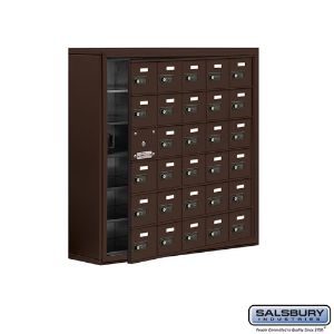 SALSBURY INDUSTRIES 19168-30ZSC Cell Phone Storage Locker, 37 x 36.5 x 9.25 Inch Size, 6 Door High, Bronze | CE7GNH