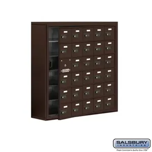 SALSBURY INDUSTRIES 19168-30ZSC Cell Phone Storage Locker, 37 x 36.5 x 9.25 Inch Size, 6 Door High, Bronze | CE7GNH