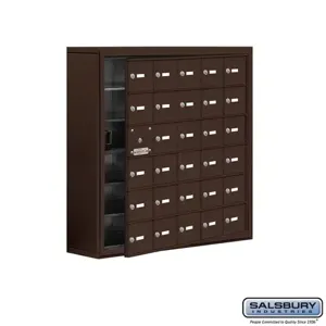 SALSBURY INDUSTRIES 19168-30ZSK Cell Phone Storage Locker, 37 x 36.5 x 9.25 Inch Size, 6 Door High, Bronze | CE7GNG