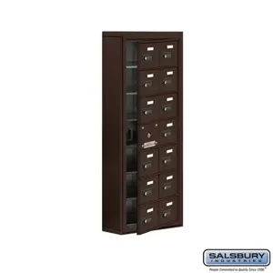 SALSBURY INDUSTRIES 19175-14ZSC Cell Phone Storage Locker, 17.5 x 42 x 6.25 Inch Size, 7 Door High, Bronze | CE7GPL