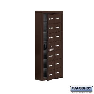 SALSBURY INDUSTRIES 19175-14ZSK Cell Phone Storage Locker, 17.5 x 42 x 6.25 Inch Size, 7 Door High, Bronze | CE7GPK