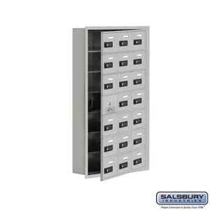 SALSBURY INDUSTRIES 19175-21ARC Cell Phone Storage Locker, 22.75 x 40.75 x 5.75 Inch Size, 7 Door High, Aluminium | CE7GQH