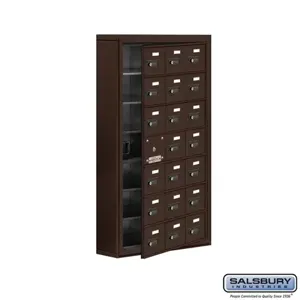 SALSBURY INDUSTRIES 19175-21ZSC Cell Phone Storage Locker, 24 x 42 x 6.25 Inch Size, 7 Door High, Bronze | CE7GQP