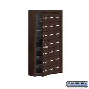 SALSBURY INDUSTRIES 19175-21ZSK Cell Phone Storage Locker, 24 x 42 x 6.25 Inch Size, 7 Door High, Bronze | CE7GQN