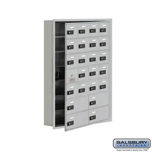 SALSBURY INDUSTRIES 19175-24ARC Cell Phone Storage Locker, 29.25 x 40.75 x 5.75 Inch Size, 7 Door High, Aluminium | CE7GPU