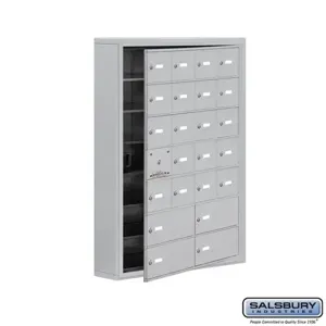 SALSBURY INDUSTRIES 19175-24ASK Cell Phone Storage Locker, 30.5 x 42 x 6.25 Inch Size, 7 Door High, Aluminium | CE7GPV