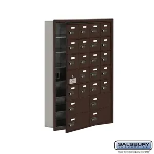 SALSBURY INDUSTRIES 19175-24ZRC Cell Phone Storage Locker, 29.25 x 40.75 x 5.75 Inch Size, 7 Door High, Bronze | CE7GPY