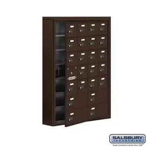 SALSBURY INDUSTRIES 19175-24ZSC Cell Phone Storage Locker, 30.5 x 42 x 6.25 Inch Size, 7 Door High, Bronze | CE7GQA