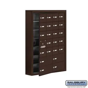 SALSBURY INDUSTRIES 19175-24ZSK Cell Phone Storage Locker, 30.5 x 42 x 6.25 Inch Size, 7 Door High, Bronze | CE7GPZ