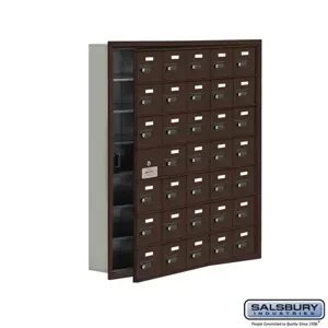 SALSBURY INDUSTRIES 19175-35ZRC Cell Phone Storage Locker, 35.75 x 40.75 x 5.75 Inch Size, 7 Door High, Bronze | CE7GRA