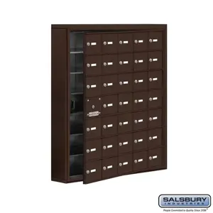 SALSBURY INDUSTRIES 19175-35ZSK Cell Phone Storage Locker, 37 x 42 x 6.25 Inch Size, 7 Door High, Bronze | CE7GRB