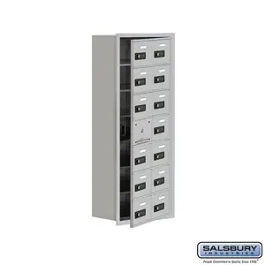 SALSBURY INDUSTRIES 19178-14ARC Cell Phone Storage Locker, 16.25 x 40.75 x 8.75 Inch Size, 7 Door High, Aluminium | CE7GRL