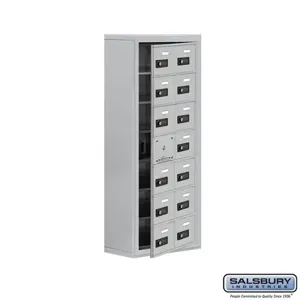 SALSBURY INDUSTRIES 19178-14ASC Cell Phone Storage Locker, 17.5 x 42 x 9.25 Inch Size, 7 Door High, Aluminium | CE7GRN