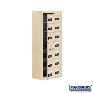 SALSBURY INDUSTRIES 19178-14SSC Cell Phone Storage Locker, 17.5 x 42 x 9.25 Inch Size, 7 Door High, Sandstone | CE7GRY