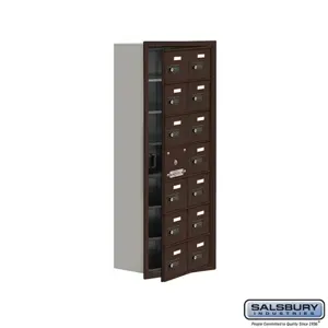 SALSBURY INDUSTRIES 19178-14ZRC Cell Phone Storage Locker, 16.25 x 40.75 x 8.75 Inch Size, 7 Door High, Bronze | CE7GRQ