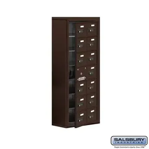 SALSBURY INDUSTRIES 19178-14ZSC Cell Phone Storage Locker, 17.5 x 42 x 9.25 Inch Size, 7 Door High, Bronze | CE7GRT