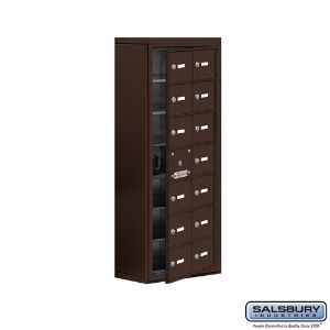 SALSBURY INDUSTRIES 19178-14ZSK Cell Phone Storage Locker, 17.5 x 42 x 9.25 Inch Size, 7 Door High, Bronze | CE7GRR