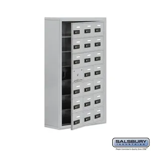 SALSBURY INDUSTRIES 19178-21ASC Cell Phone Storage Locker, 24 x 42 x 9.25 Inch Size, 7 Door High, Aluminium | CE7GTR