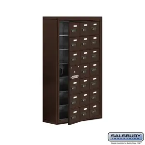 SALSBURY INDUSTRIES 19178-21ZSC Cell Phone Storage Locker, 24 x 42 x 9.25 Inch Size, 7 Door High, Bronze | CE7GTW