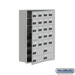 SALSBURY INDUSTRIES 19178-24ARC Cell Phone Storage Locker, 29.25 x 40.75 x 8.75 Inch Size, 7 Door High, Aluminium | CE7GTA