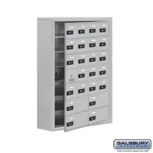 SALSBURY INDUSTRIES 19178-24ASC Cell Phone Storage Locker, 30.5 x 42 x 9.25 Inch Size, 7 Door High, Aluminium | CE7GTC