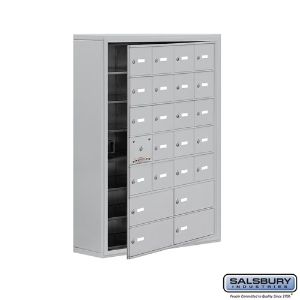 SALSBURY INDUSTRIES 19178-24ASK Cell Phone Storage Locker, 30.5 x 42 x 9.25 Inch Size, 7 Door High, Aluminium | CE7GTB