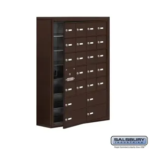 SALSBURY INDUSTRIES 19178-24ZSK Cell Phone Storage Locker, 30.5 x 42 x 9.25 Inch Size, 7 Door High, Bronze | CE7GTF