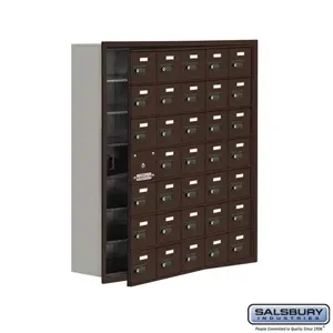 SALSBURY INDUSTRIES 19178-35ZRC Cell Phone Storage Locker, 35.75 x 40.75 x 8.75 Inch Size, 7 Door High, Bronze | CE7GUH