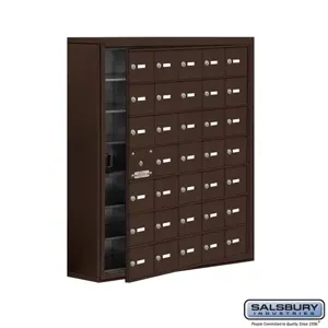 SALSBURY INDUSTRIES 19178-35ZSK Cell Phone Storage Locker, 37 x 42 x 9.25 Inch Size, 7 Door High, Bronze | CE7GUJ