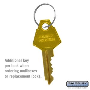 SALSBURY INDUSTRIES 2298 Additional Key, 0.5 x 2 x 0.25 Inch Size | CE7EJR