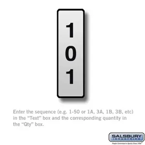 SALSBURY INDUSTRIES 2267 Custom Engraved Self Adhesive Placard, 0.875 x 3 x 0.15 Inch Size | CE7GUV