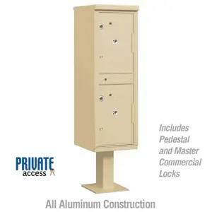 SALSBURY INDUSTRIES 3302 Outdoor Parcel Locker, 16 x 62 x 18 Inch Size, With Private Access | CE7HWF