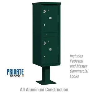 SALSBURY INDUSTRIES 3302GRN-P Outdoor Parcel Locker, 16 x 62 x 18 Inch Size, With Private Access | CE7HWH