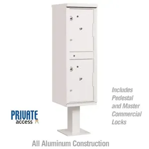 SALSBURY INDUSTRIES 3302WHT-P Outdoor Parcel Locker, 16 x 62 x 18 Inch Size, With Private Access | CE7HWK