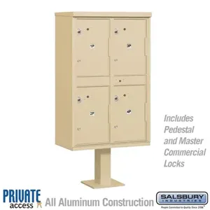 SALSBURY INDUSTRIES 3304 Outdoor Parcel Locker, 30.5 x 62 x 18 Inch Size, With Private Access | CE7HWG