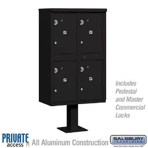 SALSBURY INDUSTRIES 3304BLK-P Outdoor Parcel Locker, 30.5 x 62 x 18 Inch Size, With Private Access, Black | CE7HWM