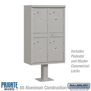 SALSBURY INDUSTRIES 3304GRY-P Outdoor Parcel Locker, 30.5 x 62 x 18 Inch Size, With Private Access | CE7HWR